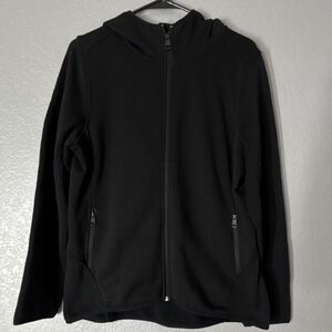 Andrew Marc Black Fleece Full Zip Hoodie Men's Size L